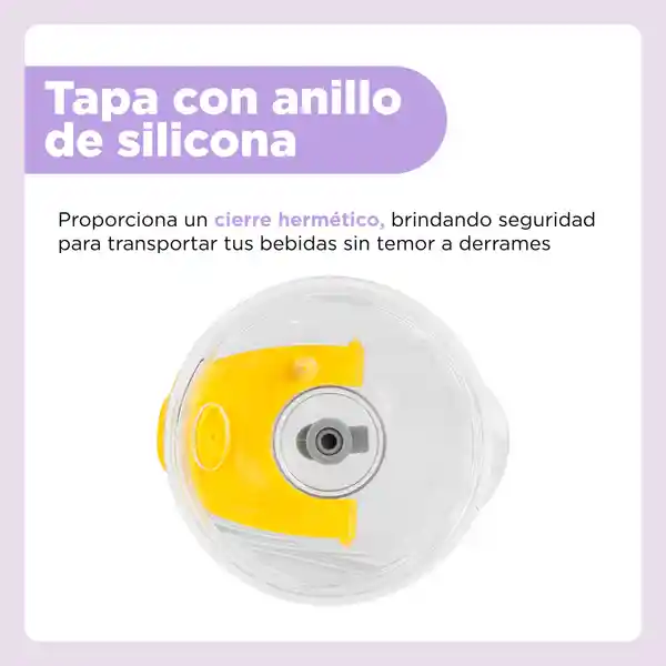 Vaso de De Pared Simple Con Asa Serie Bt21 Amarillo Miniso