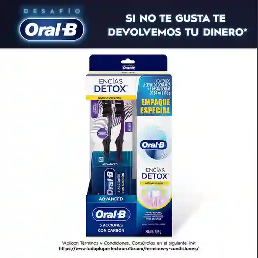 Oral-B Kit Crema de Dientes Détox + Cepillo de Dental Charcoal