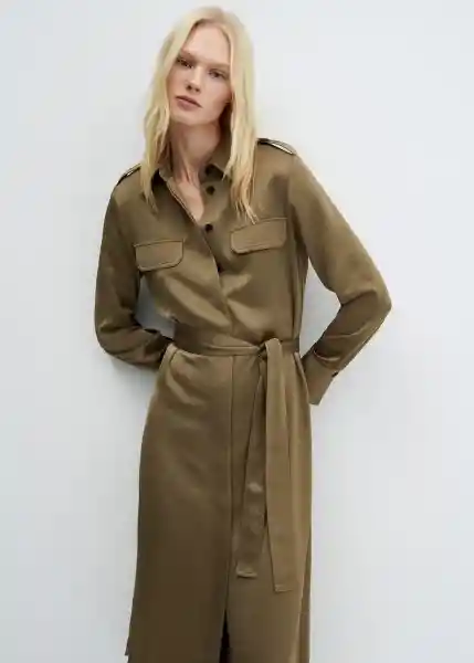 Vestido Jana Khaki Talla XS Mujer Mango