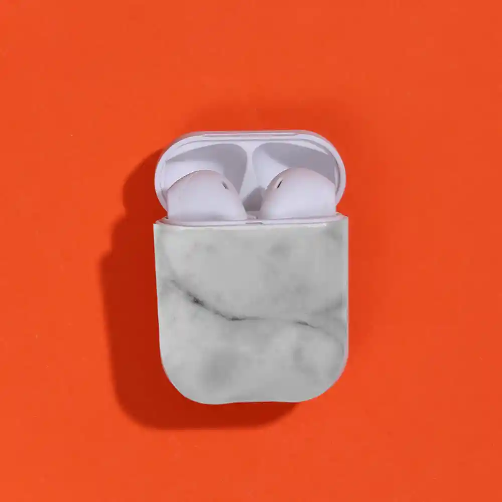 Estuche Para Airpods 2 Colección Mármol Blanco Miniso