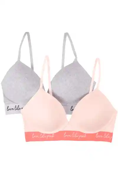 Lili Pink Pack Brasier Gris Jaspeado Rosado T34B Ref.Mj102-018