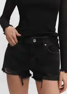 Short Hailey Tejano Negro Talla 36 Mujer Mango