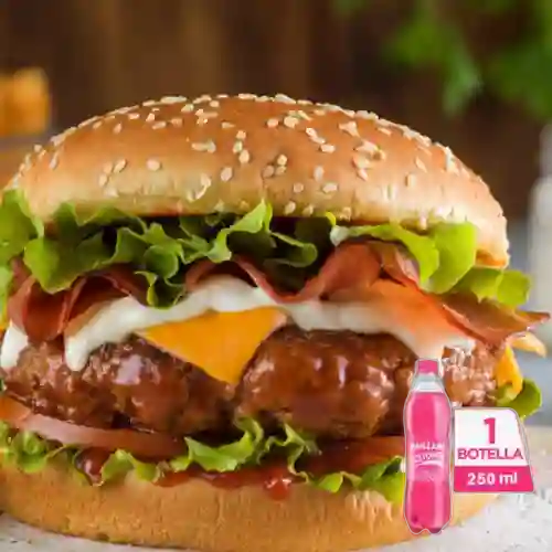 Combo Hamburguesa Clasica + Manzana Postobon 250ml