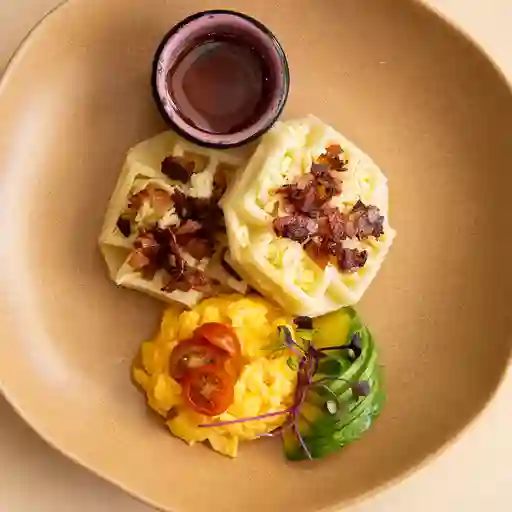 Waffles de yuca y queso