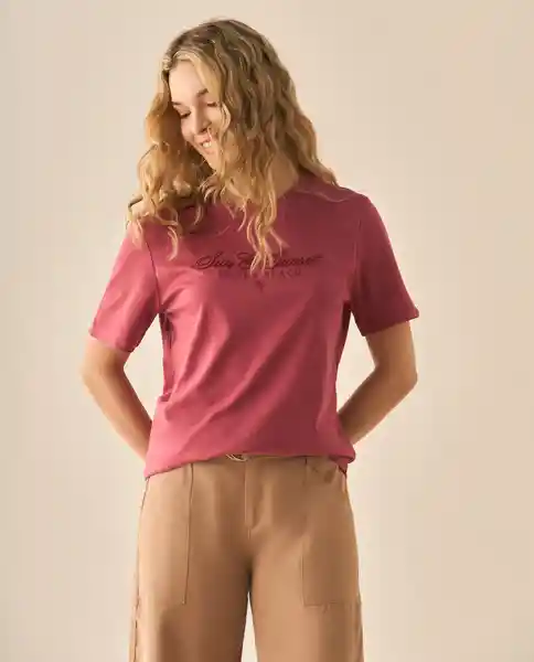 Camiseta Rosa Rubor Oscuro Talla L 103G010 Esprit