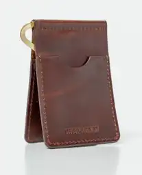 Billetera Clip Leather Goods Café Castaño Oscuro Chevignon