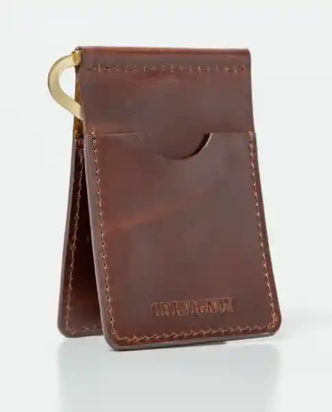 Billetera Clip Leather Goods Café Castaño Oscuro Chevignon