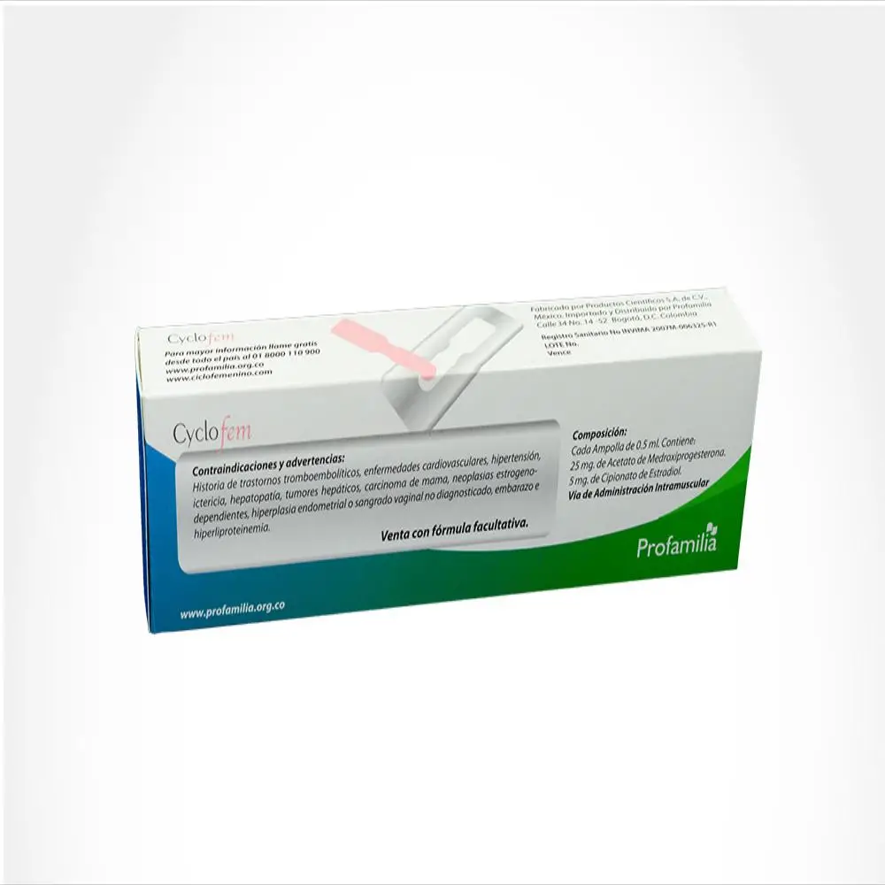 Cyclofem Suspensión Inyectable (25 mg / 5 mg)