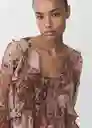 Blusa Butcher Marrón Talla M Mujer Mango