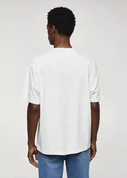 Camiseta Borg Blanco Talla L Hombre Mango