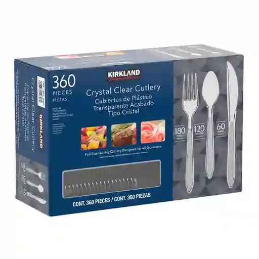 Kirkland Signature Set de Cubiertos Transparente Tipo Cristal