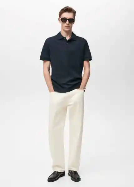 Camiseta Polo Rea Navy Talla L Hombre Mango