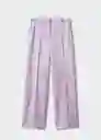 Pantalón Topete Malva Talla 36 Mujer Mango