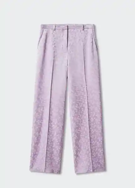 Pantalón Topete Malva Talla 36 Mujer Mango