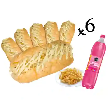 Combo 6 Perros + Papas Grandes + Gaseosa