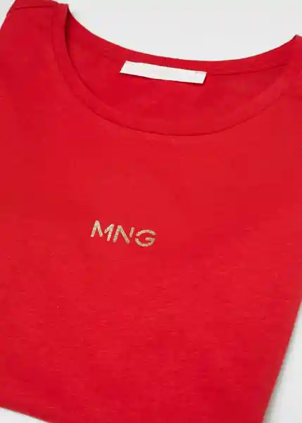 Camiseta Mnglog-H Rojo Talla L Mujer Mango