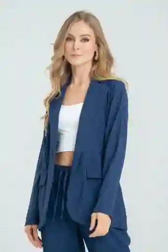 Chaqueta Larga Tipo Blazer Color Azul Klain Talla M Ragged