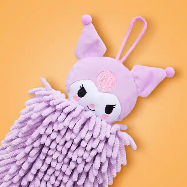 Toalla Para Manos Tipo Mechudo Kuromi Sanrio Morado Miniso