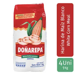 Doñarepa Harina de Maíz Blanco Extrafina