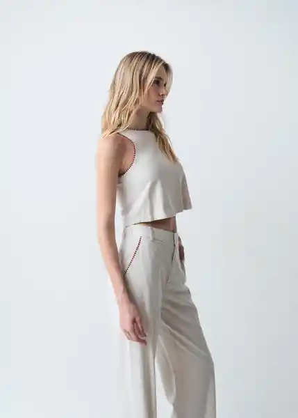 Camisa Agnes Mujer Crudo Abedul Claro Talla S 013G352 Naf Naf