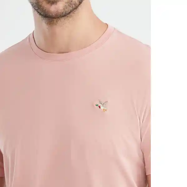 Camiseta Basic Round Neck Hombre Rosa Medio Talla XL Chevignon