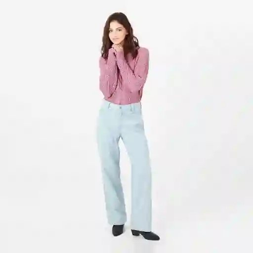 Jean Tiro Alto Bota Recta Azul Talla 10 - 696609