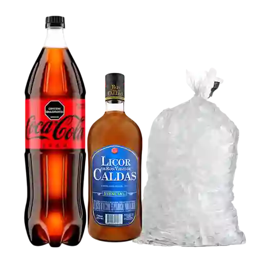 Combo Coca-Cola Zero + Ron Viejo de Caldas 750 mL + Hielo