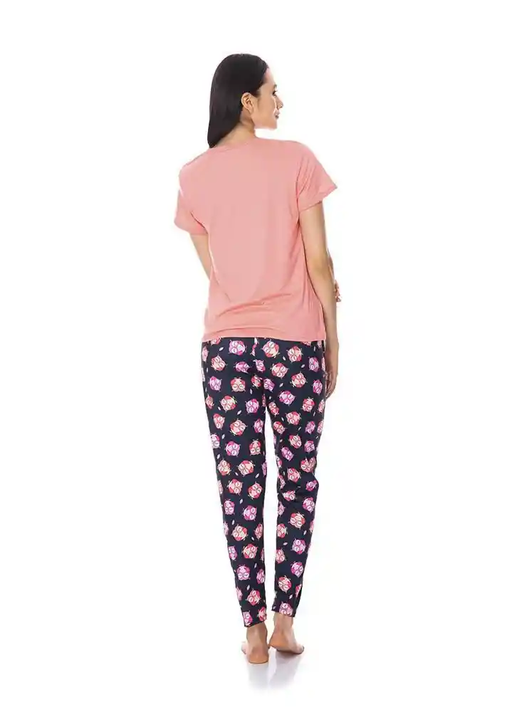 St Even Pijama de Búhos Salmón Talla M