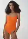 Short Bañador Ocean Naranja Talla L Mujer Mango