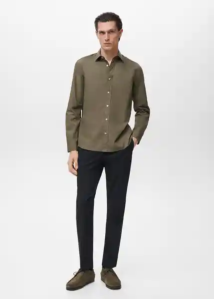 Camisa Play Khaki Talla M Hombre Mango