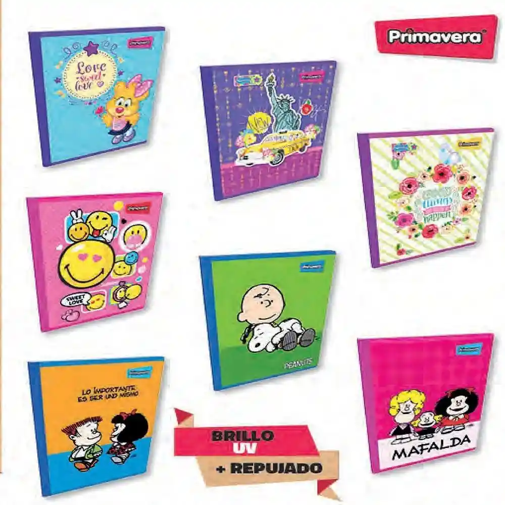 Primavera Cuaderno Cosido 100 Hojas Cuadros Mujer 12