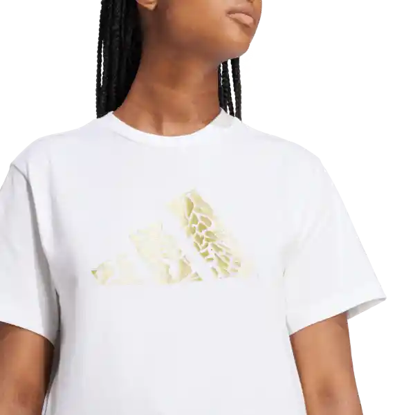 Adidas Camiseta T Met Manga Corta Lifestyle Mujer Blanco Talla L