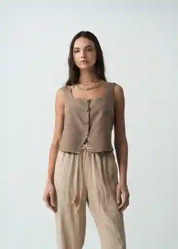 Camisa Milly Mujer Café Sepia Medio Talla M 412G397 Naf Naf