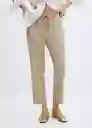 Pantalón Fluido Beige Talla 24 Mujer Mango