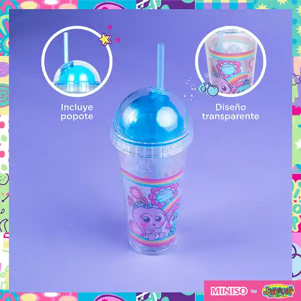 Vaso de Plástico Distroller Series Con Pitillo 420 mL Miniso