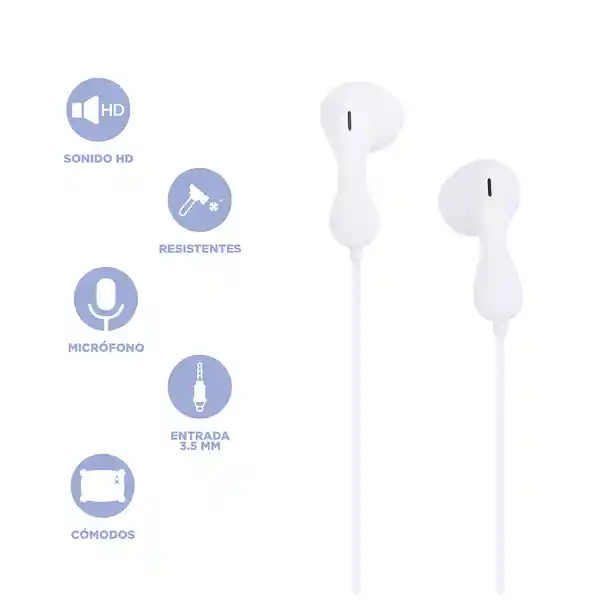 Audifonos Serie Elegance Blanco Mod 6312 Miniso