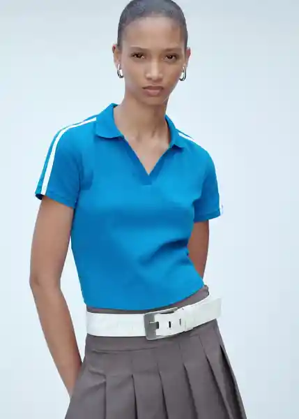 Polo Sport Azul Talla L Mujer Mango