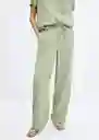 Pantalón Lisa-w Verde Talla M Mujer Mango