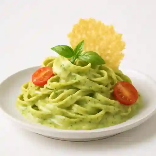 Pasta en pesto cremoso