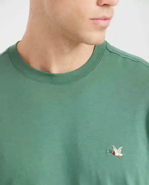 Camiseta Cuello Masculino Verde Mirto Oscuro Talla L Chevignon