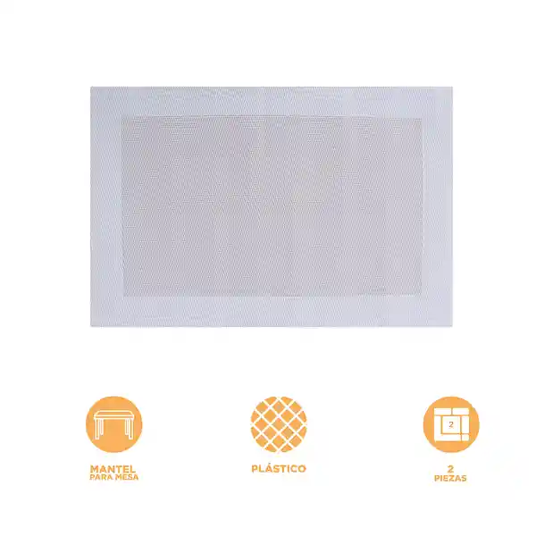 Mantel Individual Con Diseño de Marco Serie Miniso Beige Miniso