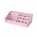Organizador Plástico de Maquillaje Compartimentos Rosa Miniso