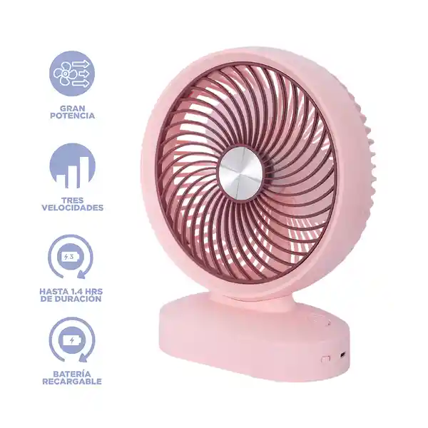 Ventilador de Escritorio Rosa Serie Miniso