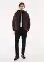 Abrigo Anorak Hyper Burdeos Talla XL Hombre Mango
