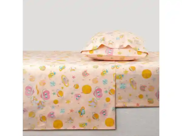 Set Sabanas Estampadas Niña Salmón Casaideas