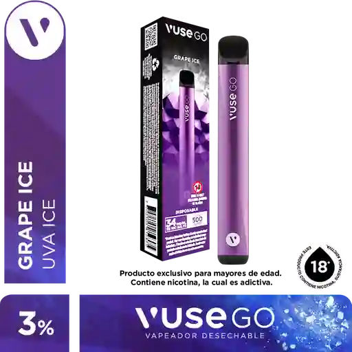Vaporizador Vuse Go 500 Grape Ice 34Mg Paquetex1Und
