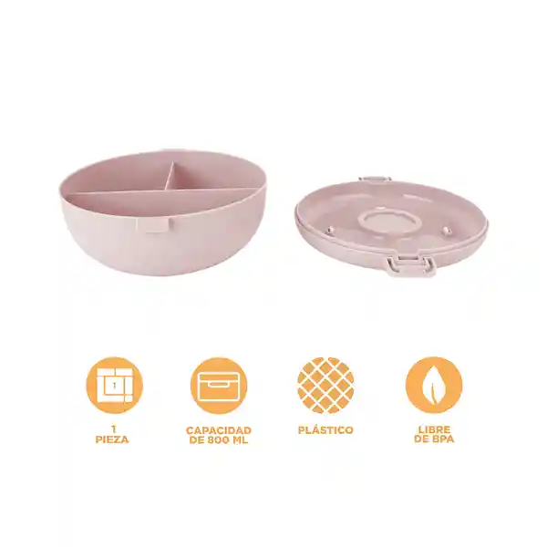 Contenedor Bento Donut Rosa 800 mL Miniso