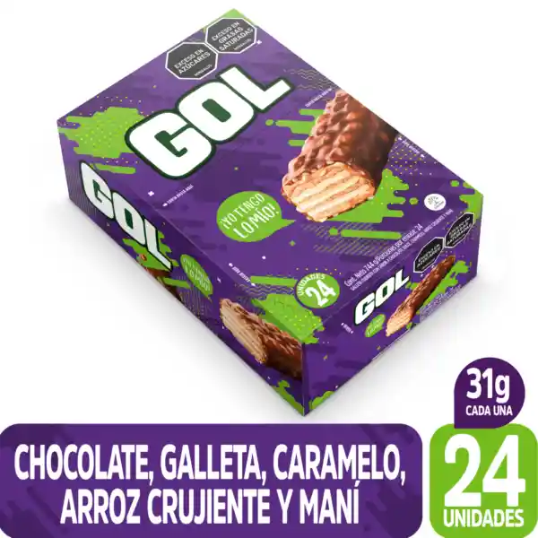 Gol Chocolate en Barra con Galleta Caramelo Arroz Crujiente y Maní