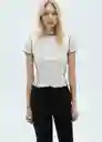 Camiseta Curlita Blanco Talla S Mujer Mango