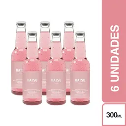 6 x Hatsu Soda Sabor Frambuesa y Rosas